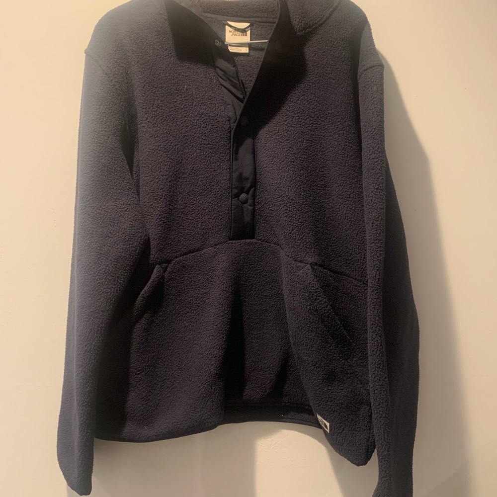 Amazing Dark Blue North Face Fleece Pullover Size Large